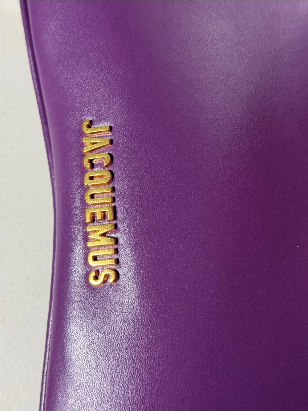 JACQUEMUS Le Bisou Mousqueton Purple Leather Shoulder Bag Authentic